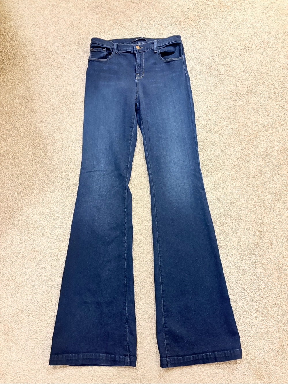 ⁠J Brand Maria Flare Dark Wash Maria High Rise Bell Bottom Jeans Size 29⁠ - Picture 3 of 11
